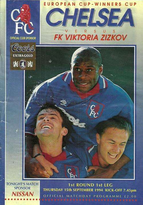 Chelsea v FK Viktoria Zizkov 1994/95 European CWC 1st Rnd 1st Leg Programme