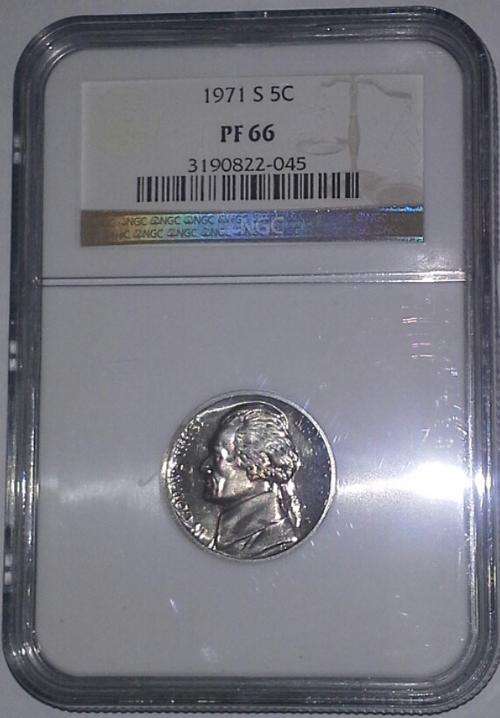 1971-S Jefferson Nickel Coin NGC Graded PROOF 66