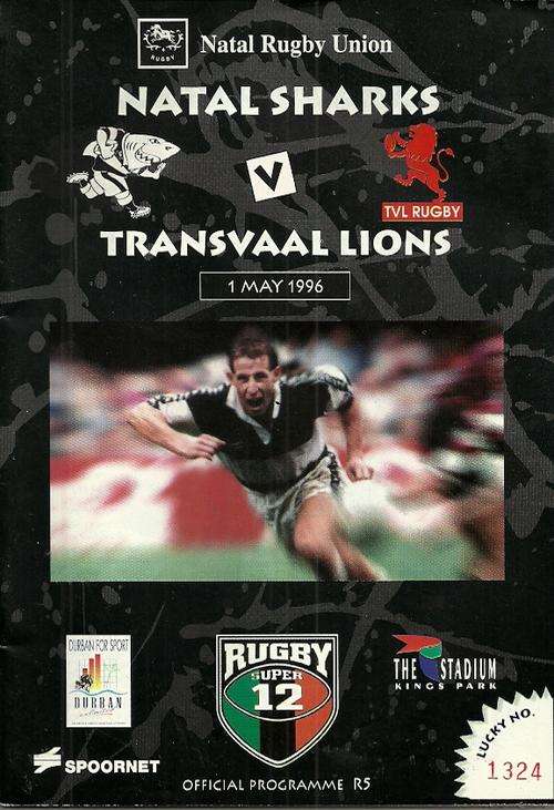 Sharks v Lions 1996 Super 12 Match Programme