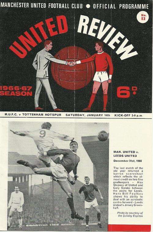 Manchester United v Leeds United 1966/67 League Divison 1 Match Programme