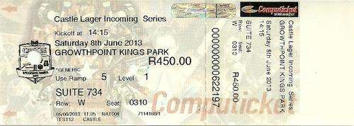 South Africa v Italy  / Scotland v Samoa 2013 Tests Match Ticket