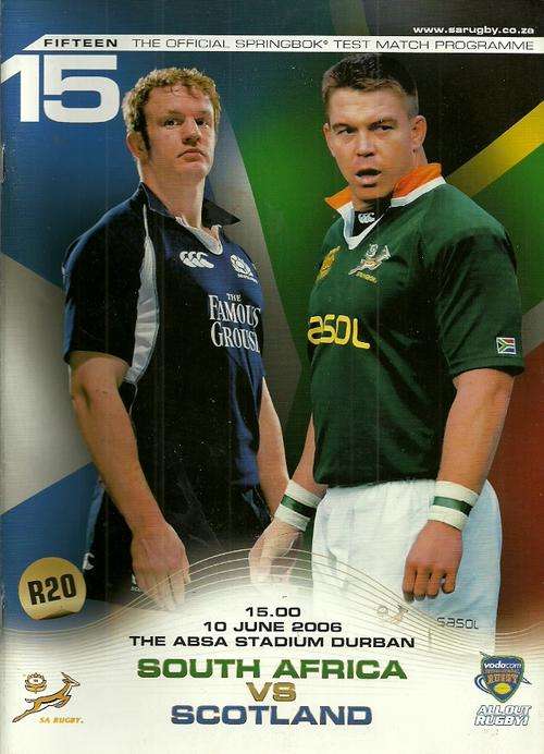 South Africa v Scotland 2006 Test Match Programme