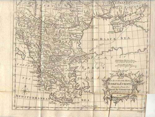 1770 Vintage Map of Turkey in Europe
