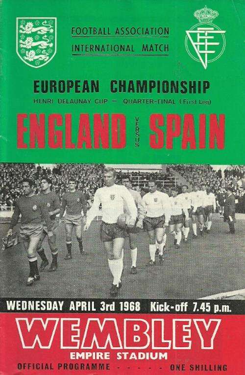 England v Spain 1968 European Cup 1/4 Final 1st Leg Match Programme