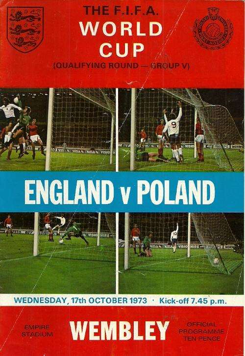 England v Poland 1973 World Cup Qualifying Round Match Programme ( Rare )