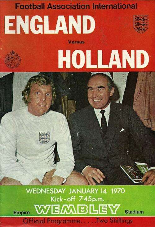 England v Holland 1970 International Friendly Match Programme