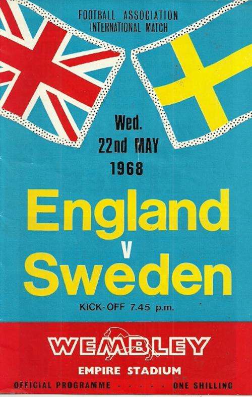 England v Sweden 1968 International Friendly Match Programme