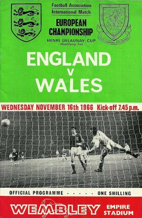 England v Wales 1966 European Cup Qualifying Round Match Programme