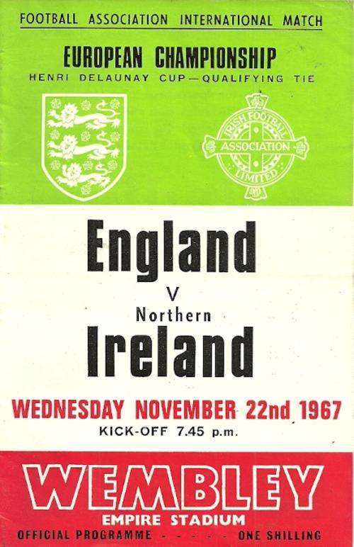 England v Northern Ireland 1967 European Cup Qualifying Round Match Programme