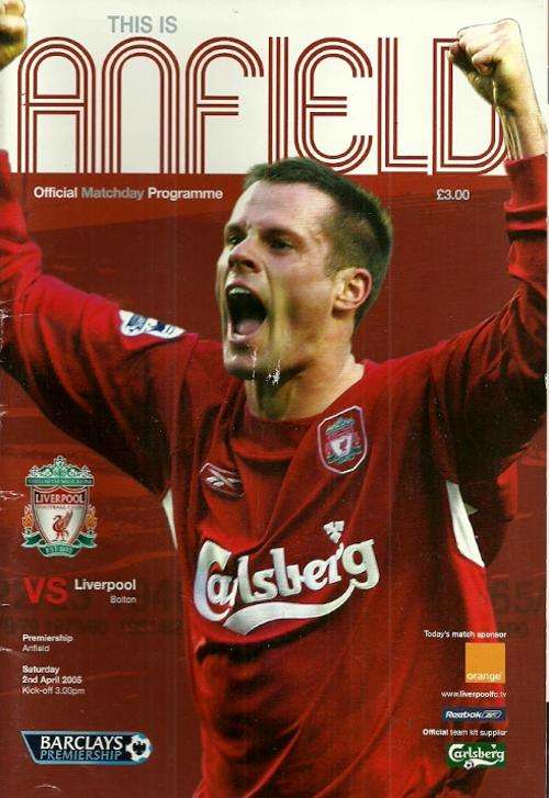Liverpool v Bolton 2004/05  Premiership Match Programme