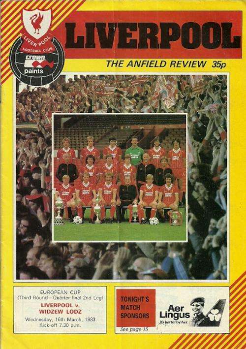 Liverpool v Widzew Lodz ( Poland ) 1982/83 European Cup 1/4 Final 2nd Leg Match Programme
