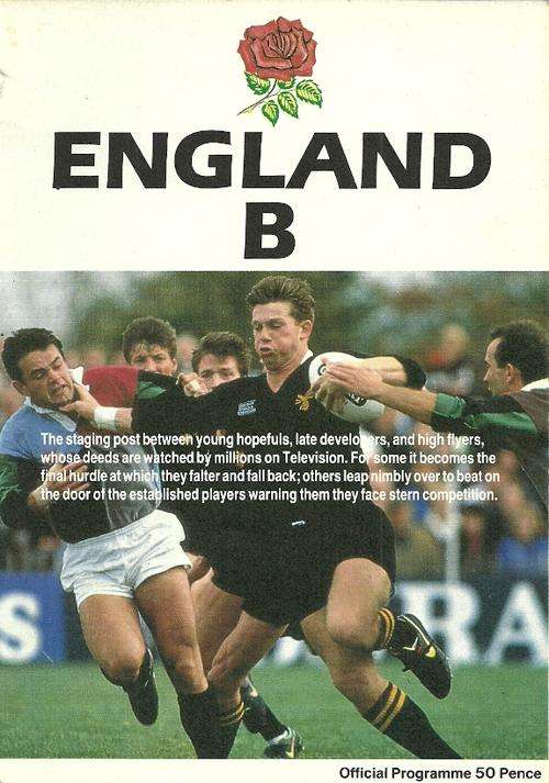 England B v Spain 1991 Tour Match Programme