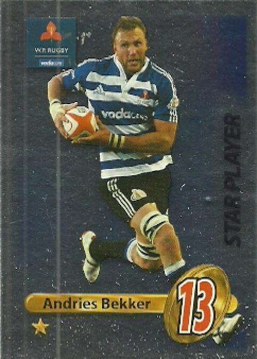 ANDRIES BEKKER - 2009 BIG BALL RUGBY COLLECTION STAR PLAYER CARD