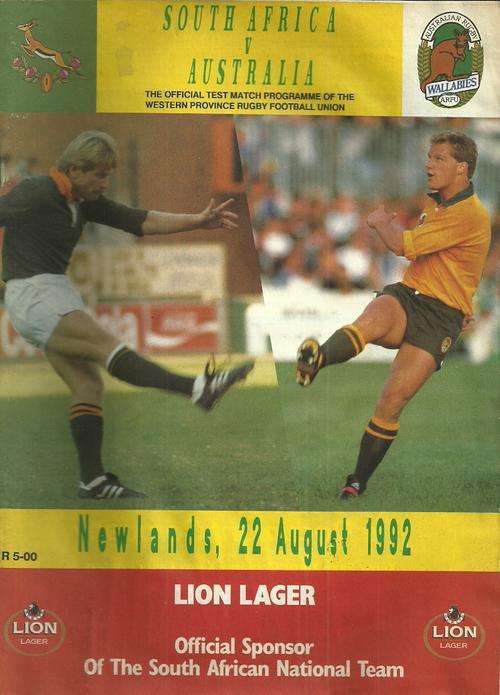 South Africa v Australia 1992 Test Match Programme