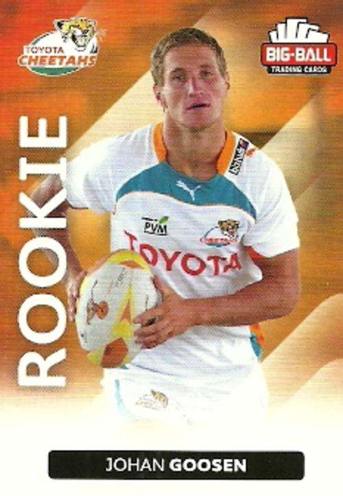 JOHAN GOOSEN - 2012 BIG BALL RUGBY ROOKIE CARD 074