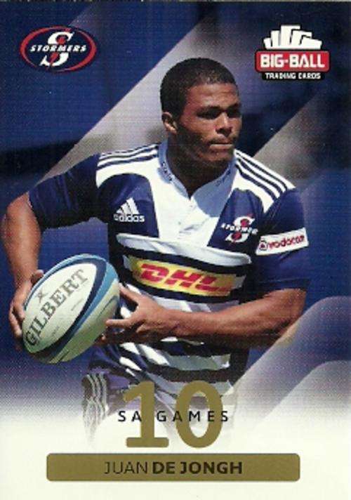 JUAN DE JONGH - 2012 BIG BALL RUGBY BASE CARD 182