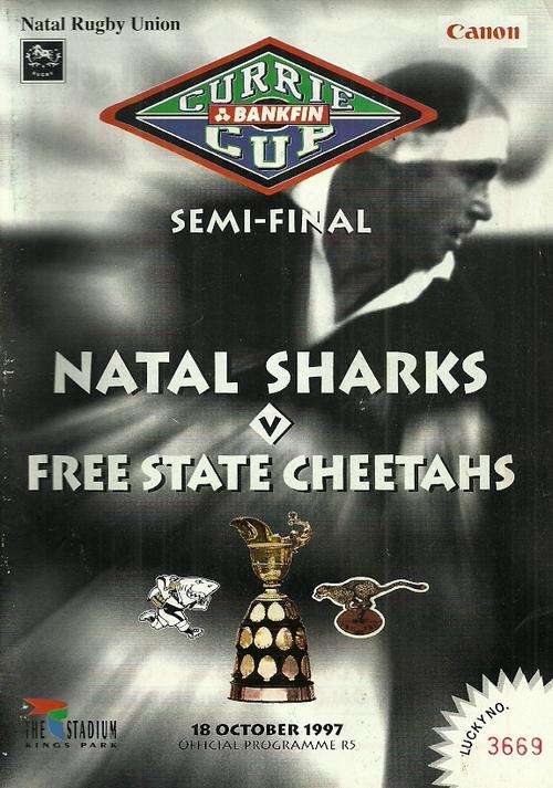 Sharks v Cheetahs 1997 Currie Cup Semi Final Match Programme