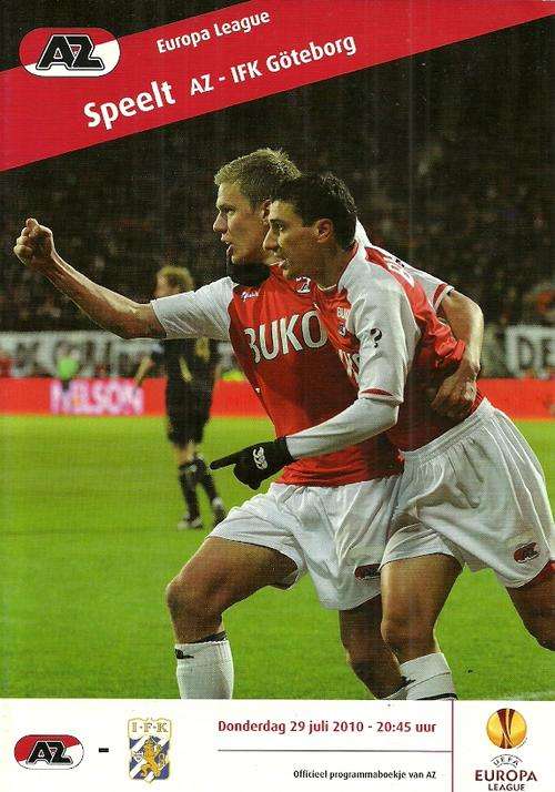 AZ Alkmaar v IFK Goteborg ( Sweden ) 2010/11 Europa League Qualifying Rnd, 1st Leg  Programme