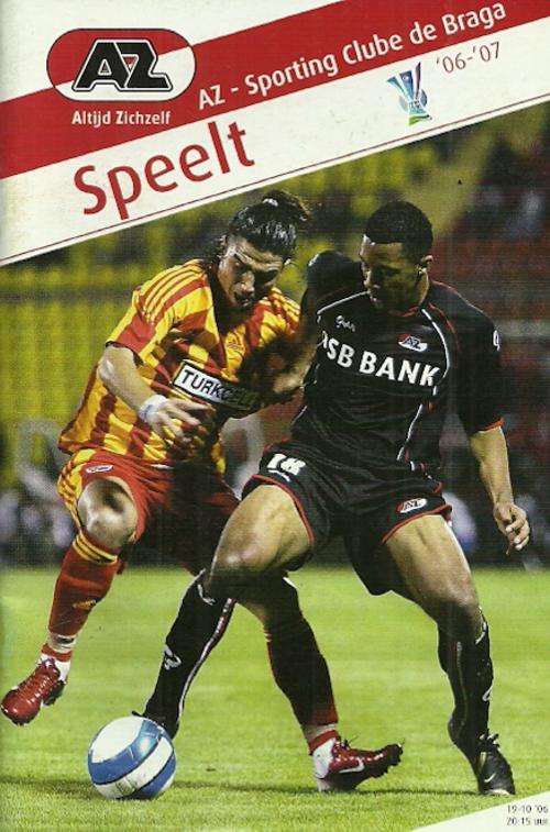 AZ Alkmaar v Sporting Braga ( Portugal ) 2006/07 Europa League Group Stage Programme
