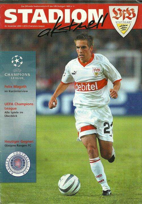 VfB Stuttgart v Glasgow Rangers 2003/04 UEFA Champions League Group Stage Programme