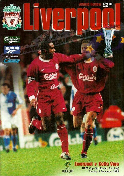 Liverpool v Celta Vigo ( Spain ) 1998/99 UEFA CUP 3rd, Rnd 2nd Leg  Programme