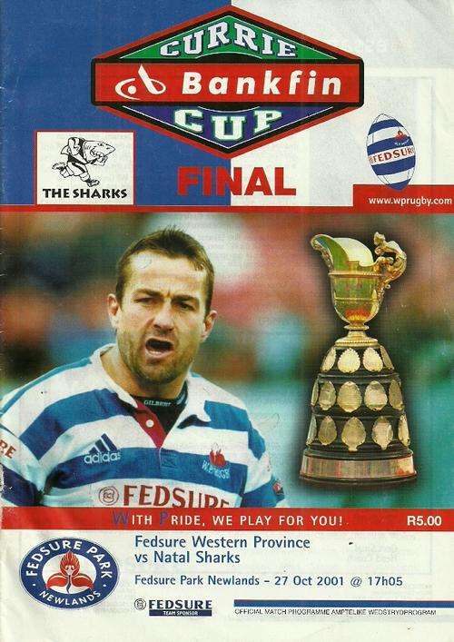 Western Province v Sharks 2001 Currie Cup Final Match Programme