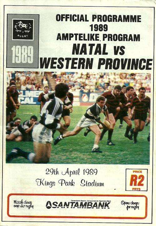 Natal v Western Province 1989 Friendly Match Programme