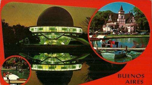 Planetarium y lago en el Parque 3 de Febrero, Buenos Aires - Argentina Postcard