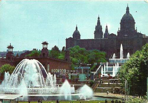 Parque de Montjuich : Palacio Nacional del Arte y Fuente Monumental, Barcelona - Spain Postcard