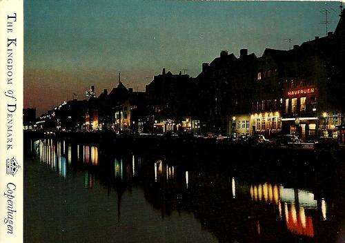 Nyhavn by Night, Copenhagen - Denmark Postcard