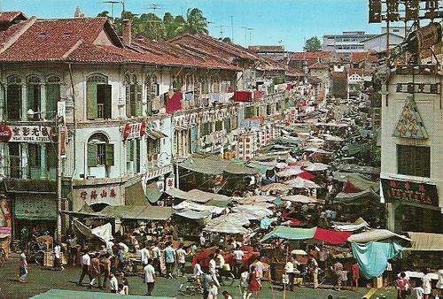 Street Stalls Selling  - Singapore Postcard