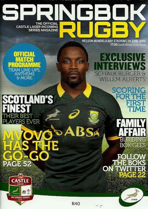 South Africa v Scotland 2014 Test Match Programme