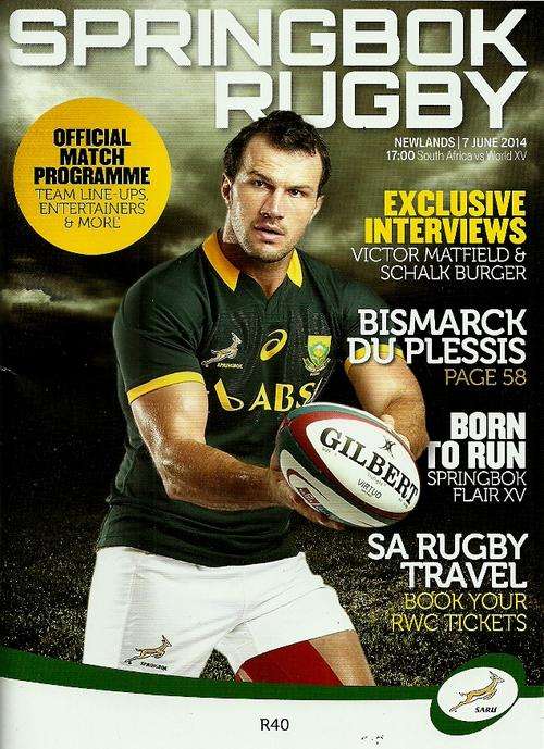 South Africa v World XV 2014 Test Match Programme