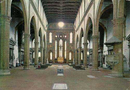 Basilica of S. Croce - The Interior, Florence  - Italy Postcard
