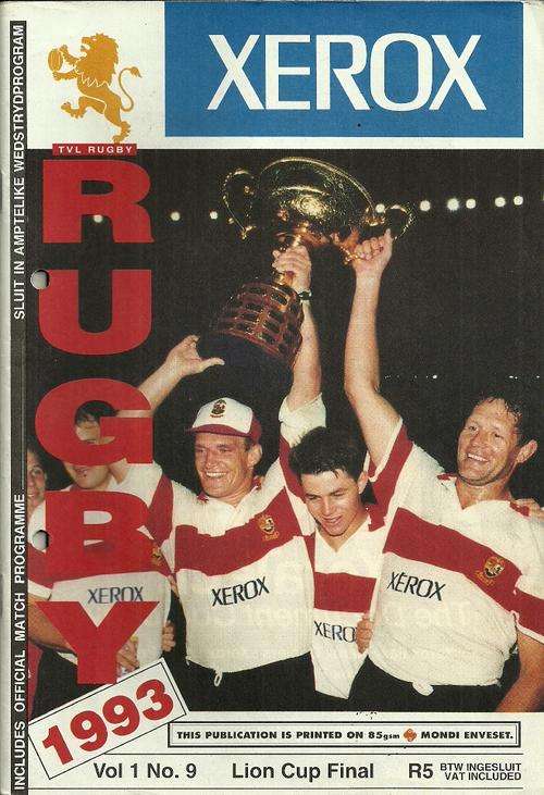 Transvaal v Natal 1993 Lion Cup Final Match Programme