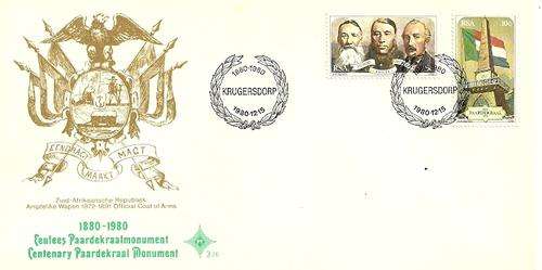 South Africa - 1880-1980 Centenary Paardekraal Monument FDC