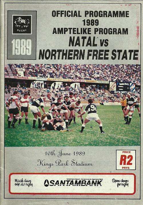 Natal v Northern Free State 1989 Currie Cup Match Programme