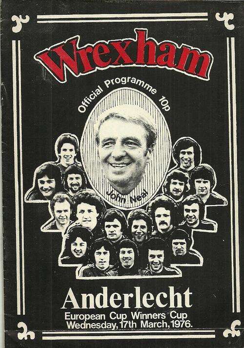 Wrexham v Anderlecht ( Belgium ) 1975/76 UEFA CWC 1/4 Final, 2nd Leg Programme