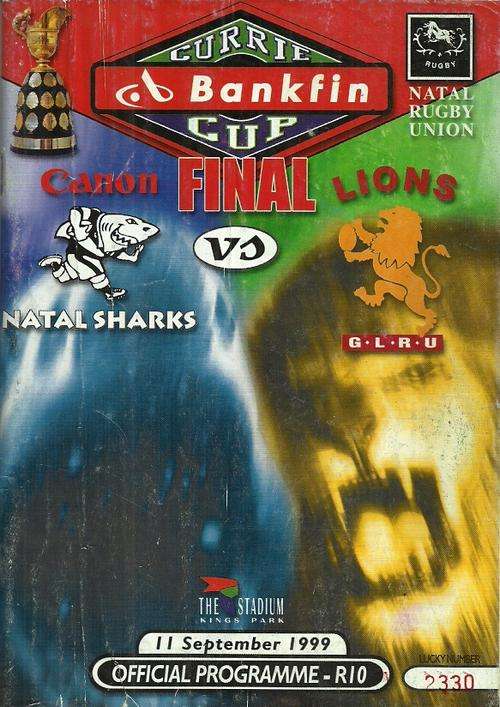 Natal Sharks v Lions 1999 Currie Cup Final Match Programme