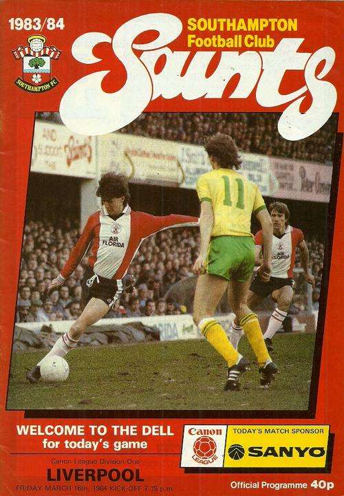Southampton v Liverpool 1983/84 Division 1 League Match Programme