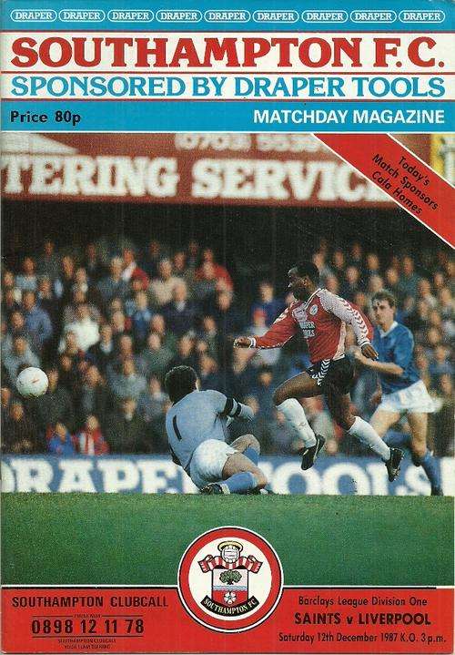 Southampton v Liverpool 1987/88 Division 1 League Match Programme