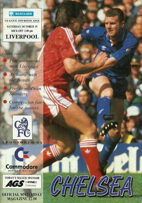 Chelsea v Liverpool 1991/92 Division 1 League Match Programme