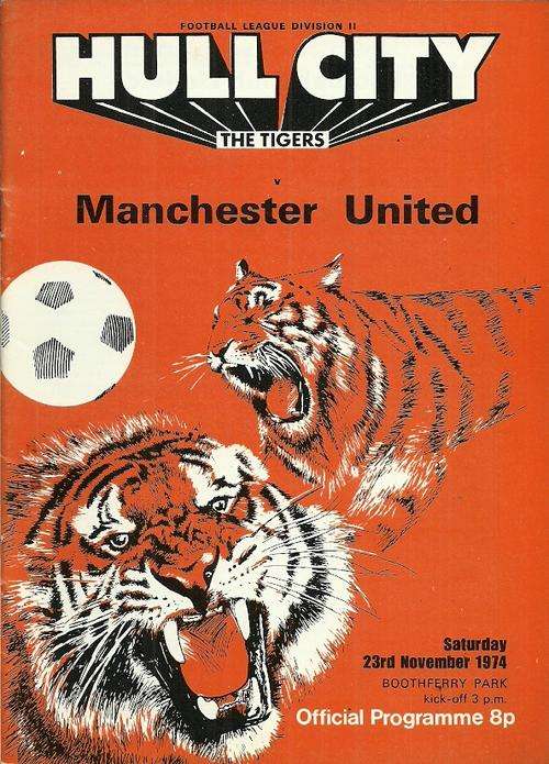 Hull City v Manchester United 1974/75 Division 2 Match Programme