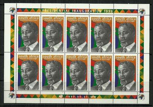South Africa - 1999 Inauguration of President Thabo Mbeki Full Sheet of 10 Stamps MNH