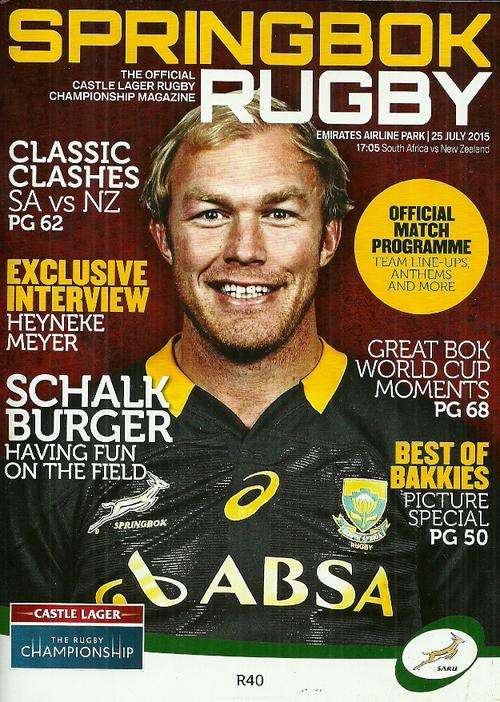 South Africa v New Zealand 2015 Rugby Championship Match Programme