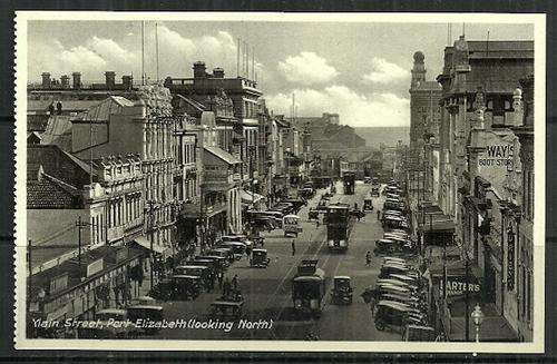 Main Street, Port Elizabeth ( Looking North ) - South Africa Vintage Postcard