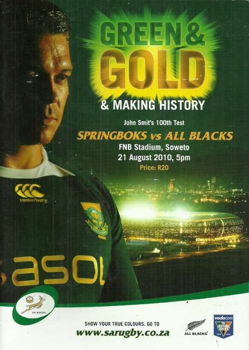 South Africa v New Zealand 2010 Tri Nations Match Programme