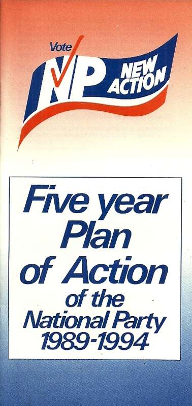 South African National Party - 1989 Five Year Plan of Action Brochure