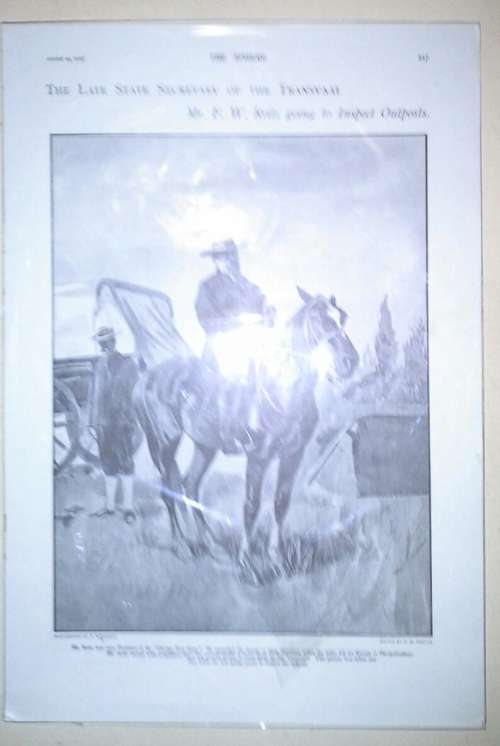 The Late State Secretary of Transvaal Mr F.W. Reitz - Page from The Sphere Newspaper Aug. 25th 1900