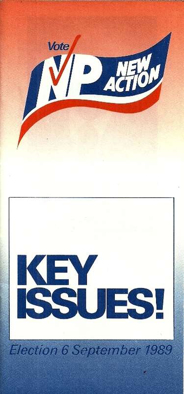 South African National Party - 1989 Key Issues !  Brochure